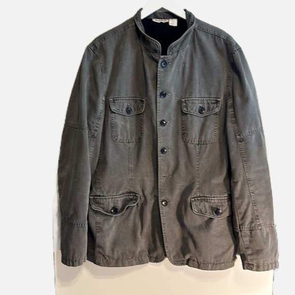 DKNY Men’s Utility / Military Style Button-Down Jacket Grey/Green Color, Size LG - Picture 1 of 10
